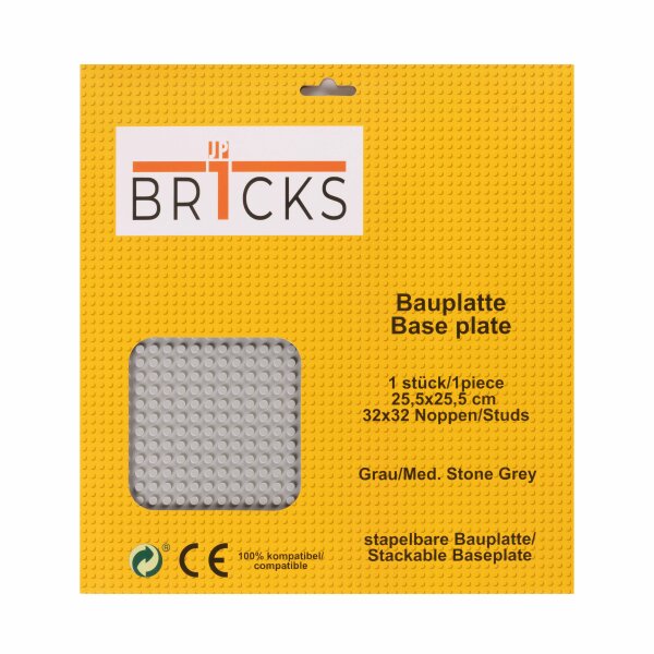 BR1CKS Baseplate Med. Stone Grey 32x32