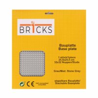 BR1CKS Baseplate Med. Stone Grey 32x32