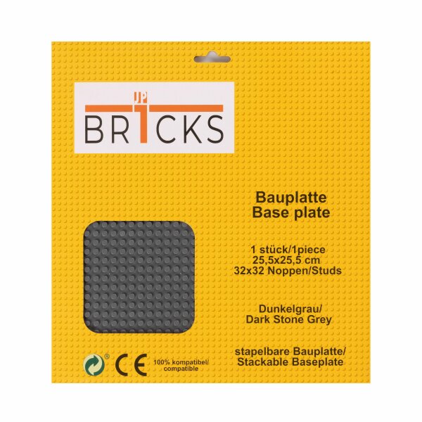 BR1CKS Baseplate Dark Stone Grey 32x32