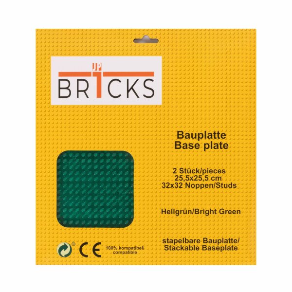 BR1CKS Baseplate Bright Green 32x32 2er