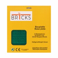 BR1CKS Baseplate Bright Green 32x32 2er