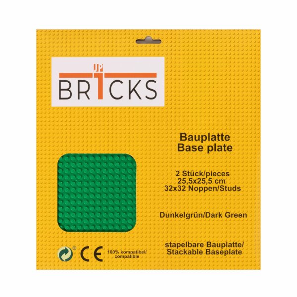BR1CKS Baseplate Dark Green 32x32 2er