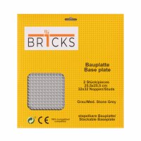 BR1CKS Baseplate Med. Stone Grey 32x32 2er