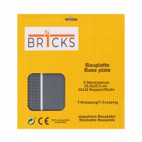 BR1CKS Baseplate T-Kreuzung 32x32 2er